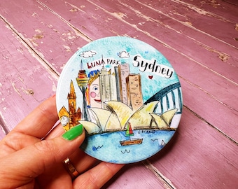 Sydney Australia Little City landmarks Ceramic Coaster