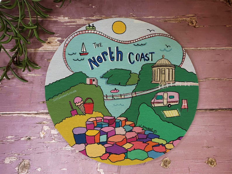 North Coast Ireland Mouse Mat Little Landmark Cities Cute Popular Cities Europe and Worldwide Etsy