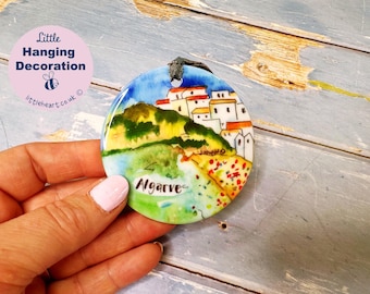 Algarve Portugal Little City Landmark Ceramic Hanging Decoration Christmas Travel