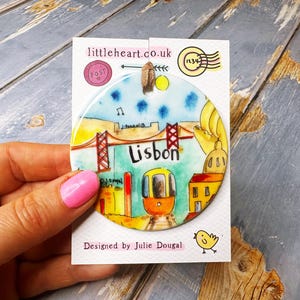 Lisbon Portugal Little Landmarks Ceramic Hanging Decoration Christmas image 5