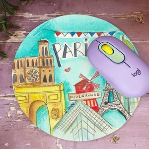 Paris France Mouse Mat Little Landmark Cities Cute Popular Cities Europe and Worldwide