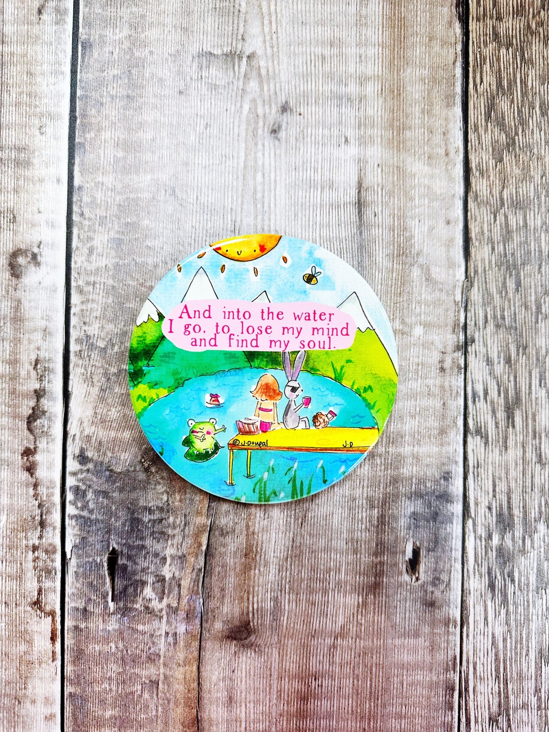 Into the water i go to lose my mind and find my soul ceramic coaster etsy