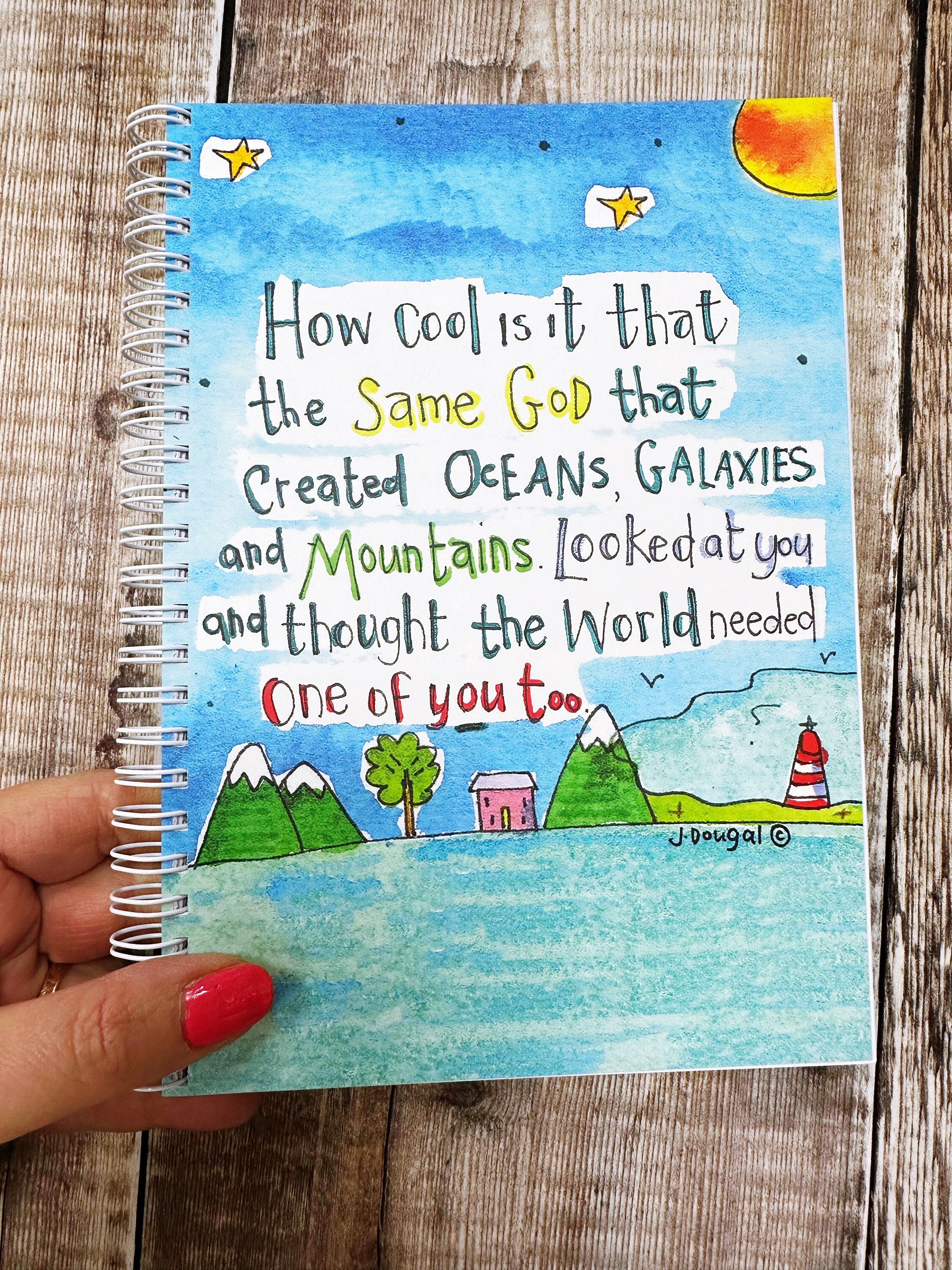 A5 God Made you Too Planner or Grid Page Notebook Inspirational Quote Cute Stationery Gift