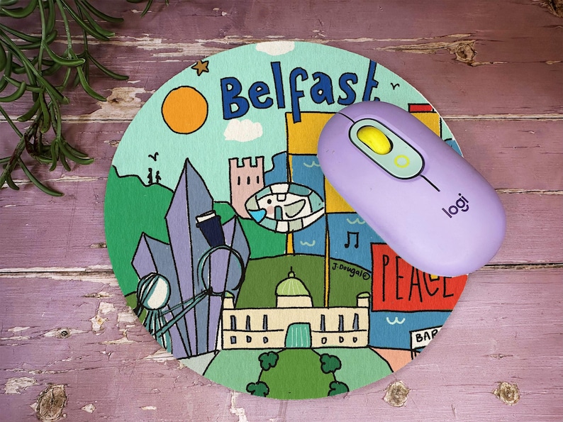 Belfast Northern Ireland Mouse Mat Little Landmark Cities Cute Popular