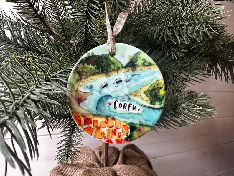 Corfu Greece Little Landmarks Ceramic Hanging Decoration Christmas - Etsy