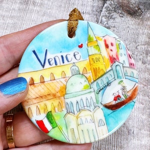 Venice Little City Landmark Ceramic Hanging Decoration Christmas Travel