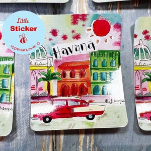 Sticker Havana Little Landmark Cities Schattig Permanent Premium Beroemde Populaire steden Europa en wereldwijd