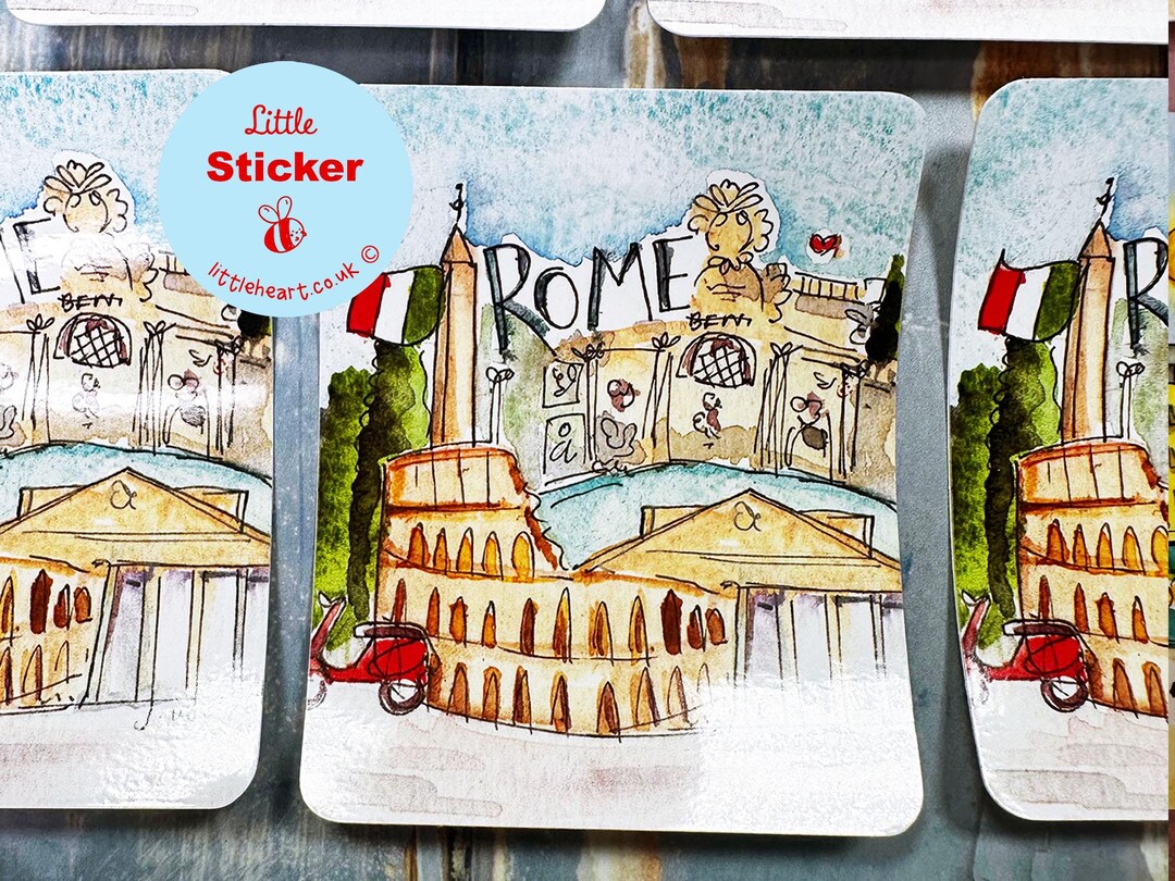 Rome Italy Sticker Little Landmark Cities Cute Permanent Premium Famous ...