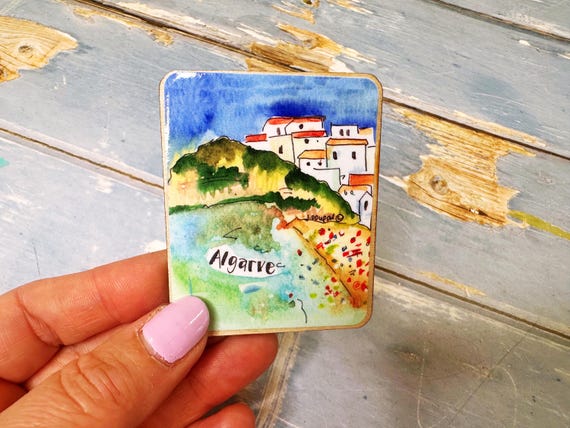 Algarve Portugal Cute Wooden Fridge Magnet