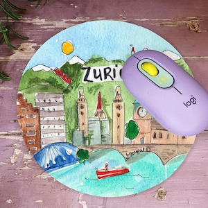 Zurich Switzerland Mouse Mat Little Landmark Cities Cute Popular Cities Europe and Worldwide