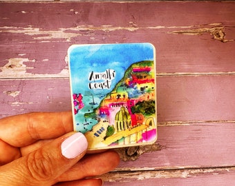 Amalfi Coast Italy Little City Landmark Cute Wooden Fridge Magnet
