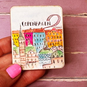 Magnete Frigorifero 3D Copenhagen Danimarca – Souvenir Con Palazzo Amalienborg, Resina, 9x5 Cm