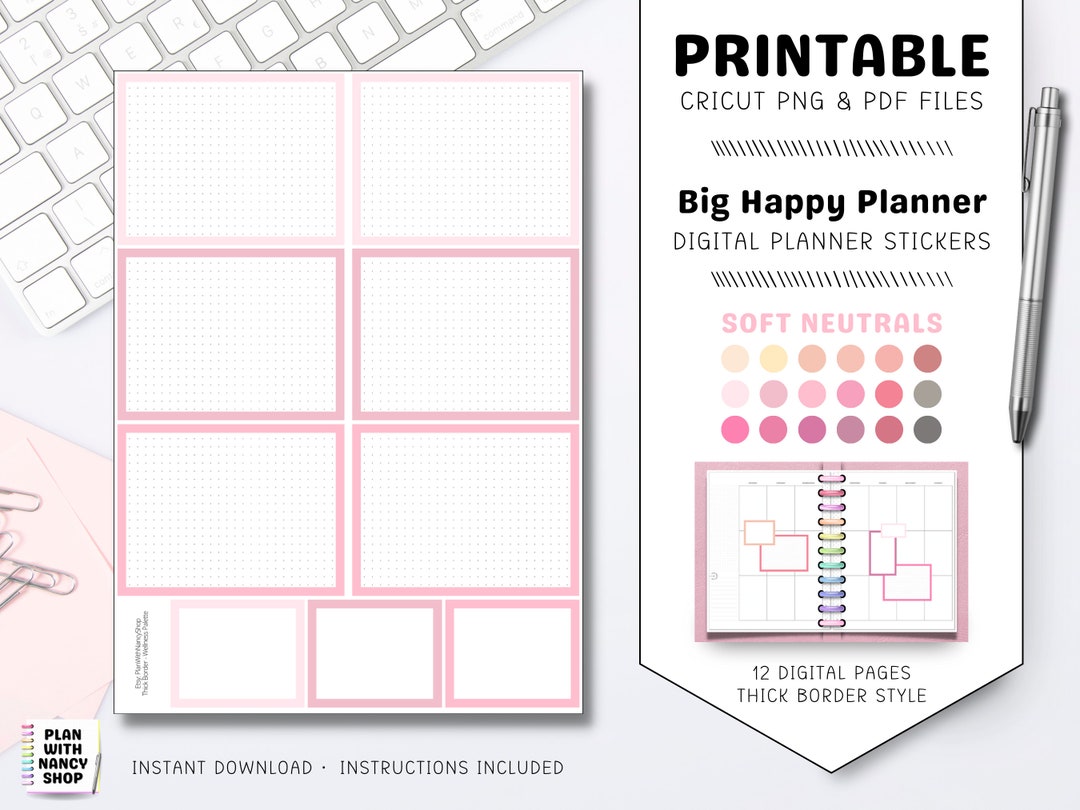 Neutral Planner Stickers for BIG Happy Planner Printable Etsy