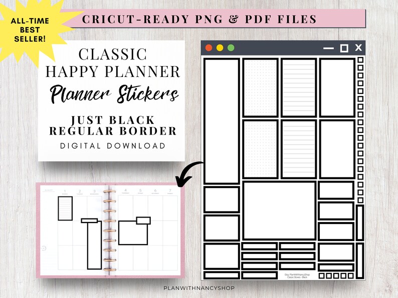 Planner Box Stickers for Happy Planner Colorful Planner Etsy