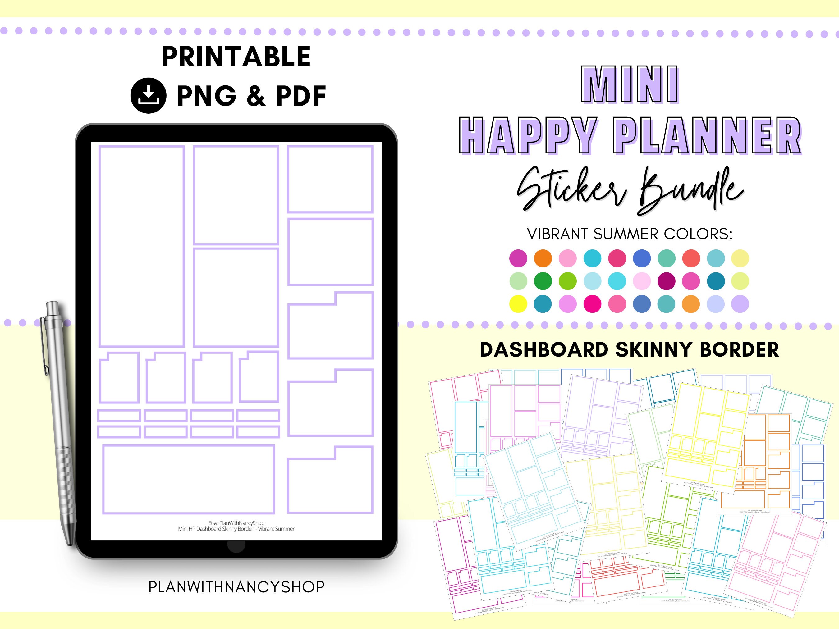 Mini Happy Planner Printable Dashboard Planner Sticker Boxes - Etsy