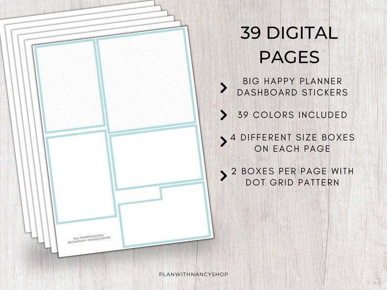 Big Happy Planner Stickers Printable Planner Box Stickers - Etsy