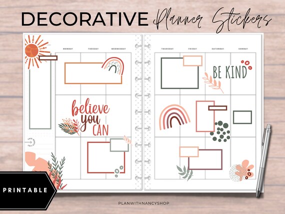 Happy Planner Colorful Printable Stickers Box Planner - Etsy