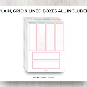 Printable SIDEBAR Planner Sticker Boxes for Classic Happy - Etsy
