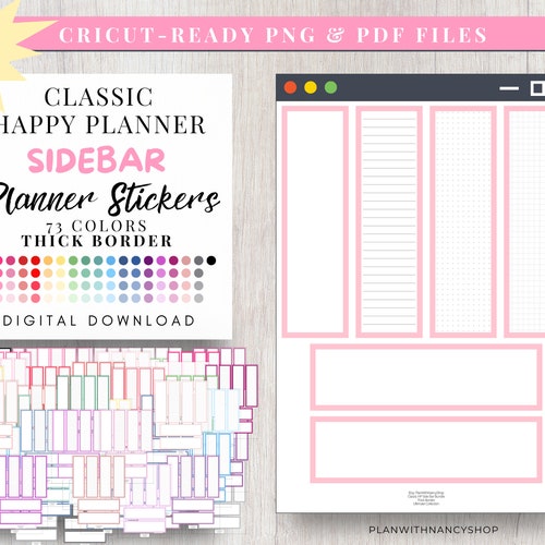 Printable SIDEBAR Planner Sticker Boxes for Classic Happy - Etsy