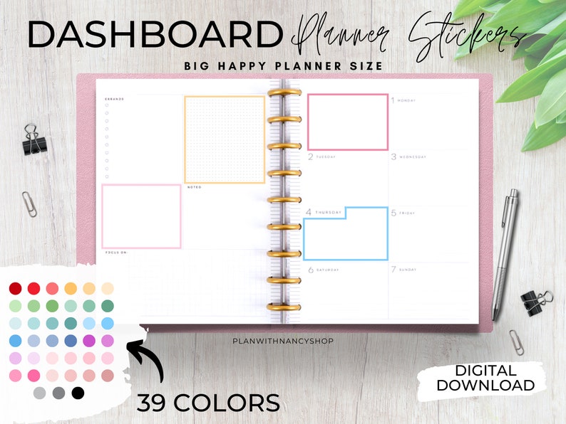 Big Happy Planner Stickers Printable Planner Box Stickers - Etsy