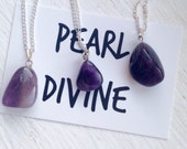 Amethyst Gemstone Nugget Necklace