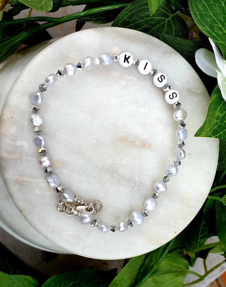 Handmade Sterling Silver Ankle Bracelet. Freshwater Pearls. Etsy