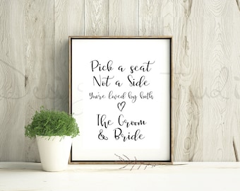 Wedding Ceremony Seating pick a seat downloadable printable template