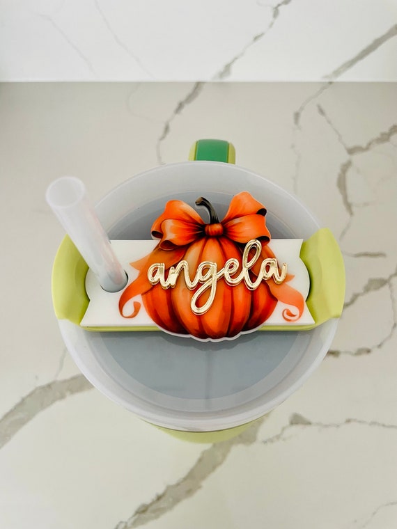 Pumpkin Stanley 2.0 Tumbler Topper Personalized Name for Tumbler