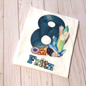 Personalized Rock-Themed Birthday Shirt for Kids – Custom Name & Age – Geology Party Shirt