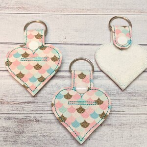 Mermaid scales quarter keeper heart Aldi grocery store quarter keeper key fob key chain.