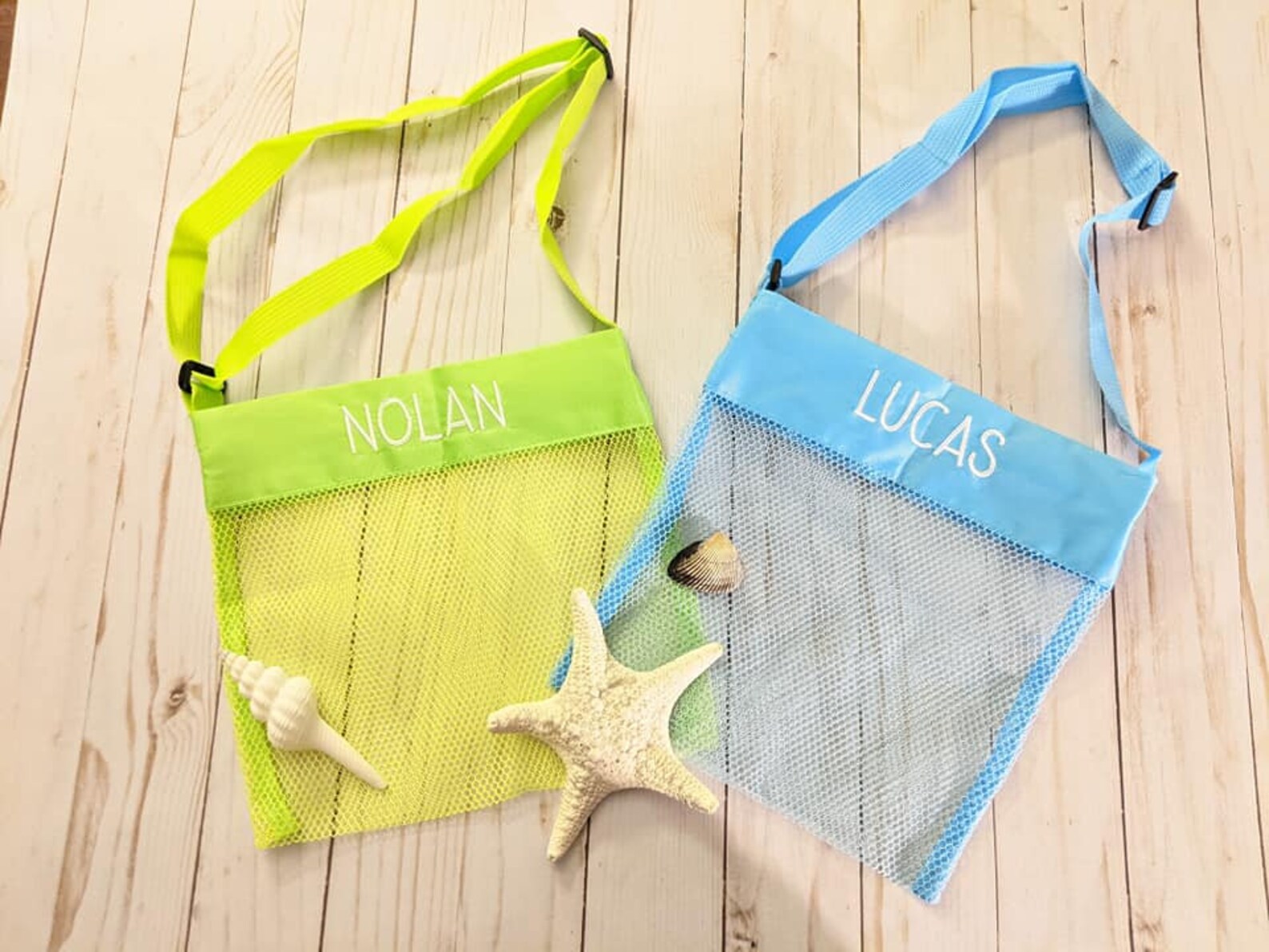 Personalized embroidered sea shell bags for the beach Nylon Etsy