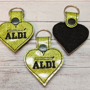 Lime Green Aldi Quarter Keeper Keychain | Cart Coin Holder | Reusable Coin Clip | Grocery Accessory | Gift for Aldi Shoppers