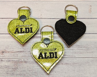 Lime Green Aldi Quarter Keeper Keychain | Cart Coin Holder | Reusable Coin Clip | Grocery Accessory | Gift for Aldi Shoppers