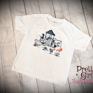 Cute Horror Characters Printed Kids Tee , T-Shirt For Children, Halloween Graphic Tee, Short Sleeve Classic Shirt , Friday it grudge chucky