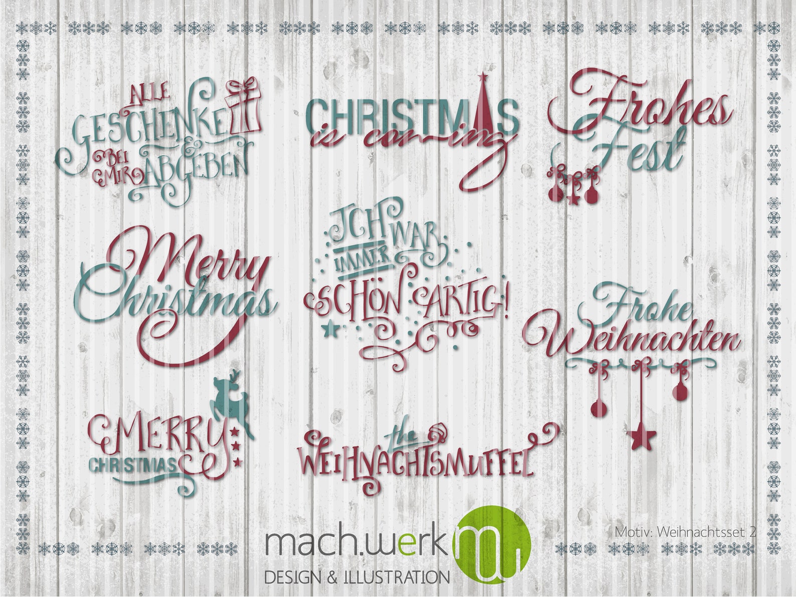 Plotterdatei Weihnachten Christmas Set 2 machwerk cutting file | Etsy