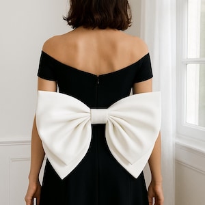 Lazo de satén desmontable para vestido de novia: decoración color marfil