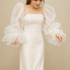Puños de organza con mangas abullonadas: mangas de novia desmontables, estilo disfraz