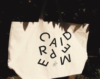 Carpe Diem Large Natural Organic Tote