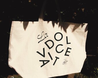 La Dolce Vita Large Natural Organic Tote