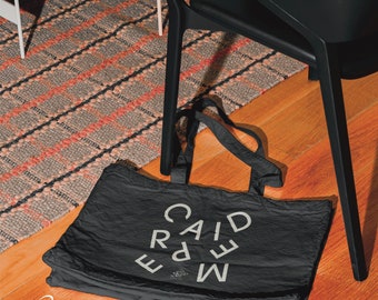 Carpe Diem Large Black Organic Tote