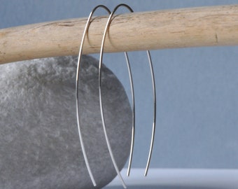 Orecchini artigianali in argento 925 &quot;Pure&quot; • Lunghi e dritti con un fascino senza tempo • Gioielli in argento minimalisti