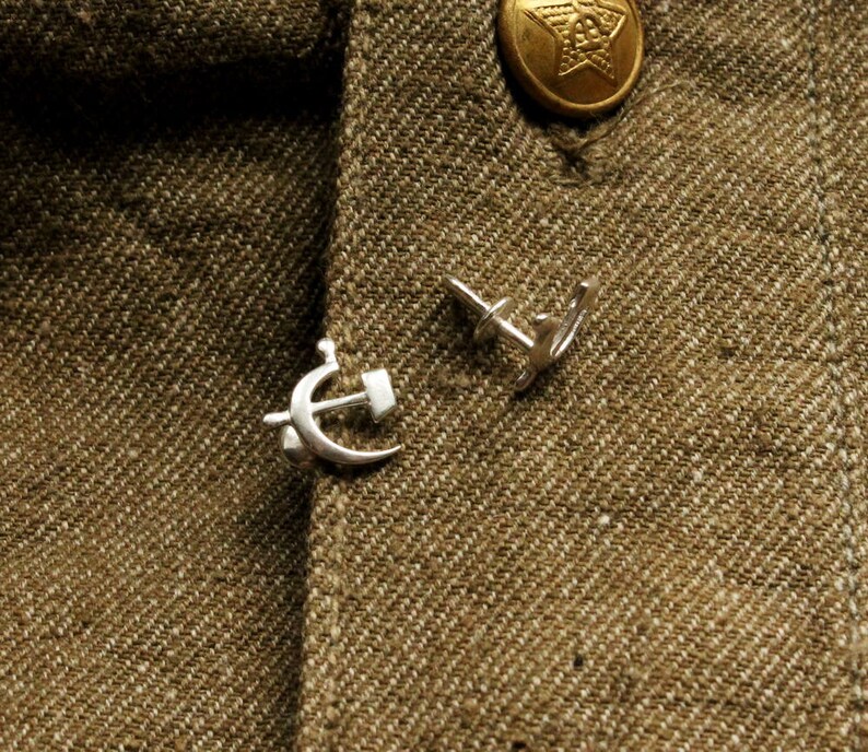 Hammer and sickle / Soviet style earrings / stud earring Etsy