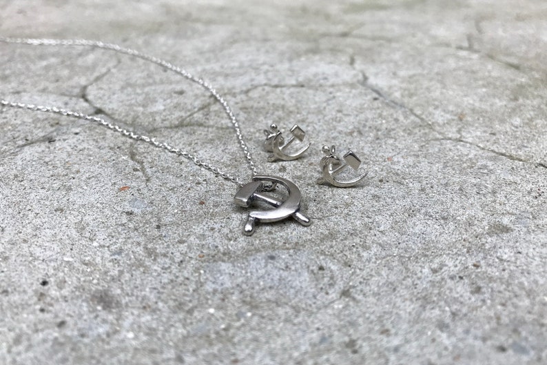 Hammer and sickle / Soviet style earrings / stud earring Etsy