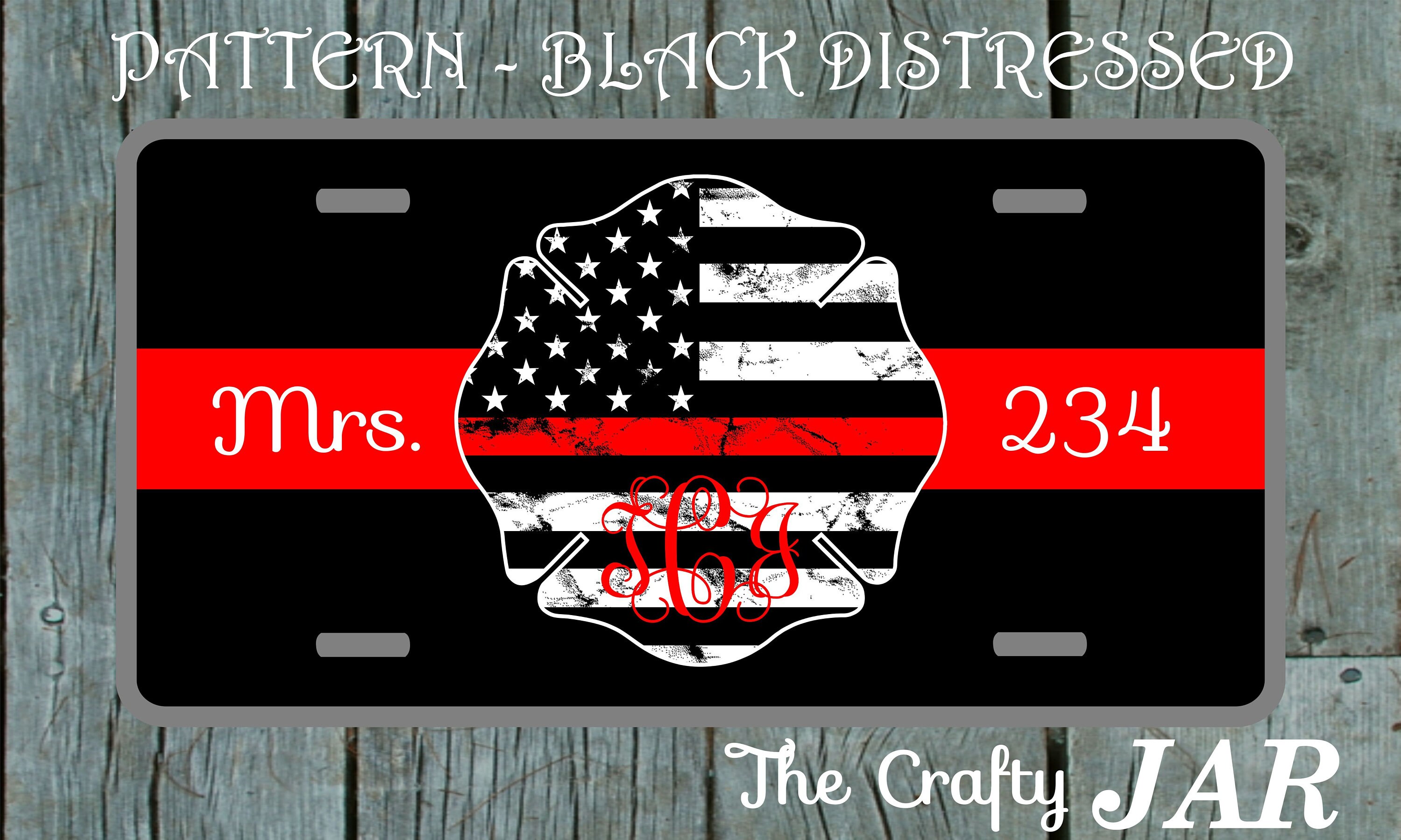 Firefighter Fireman Maltese Cross Fire Department License Plate Car Truck Tag