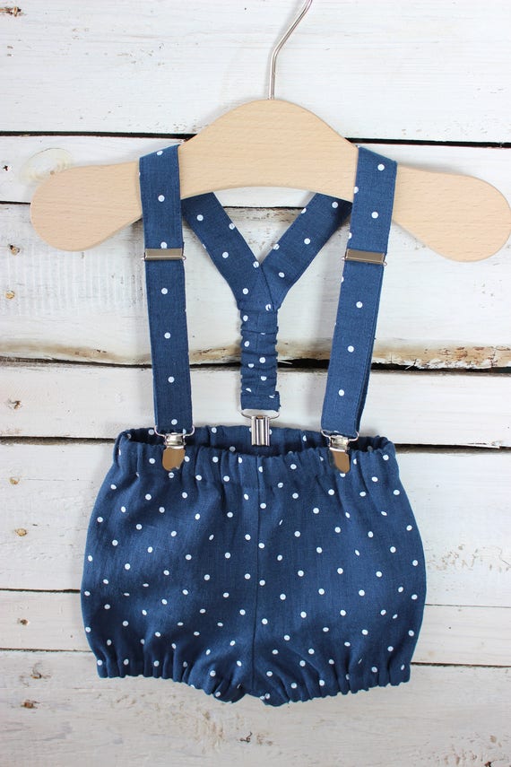 baby boy navy shorts with suspenders