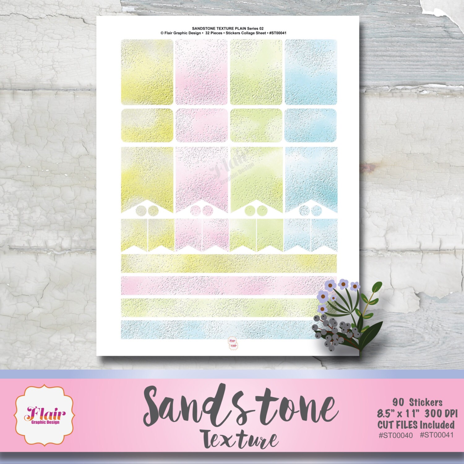 SANDSTONE TEXTURE Plain Stickers Beach Sand Stickers Spring Etsy