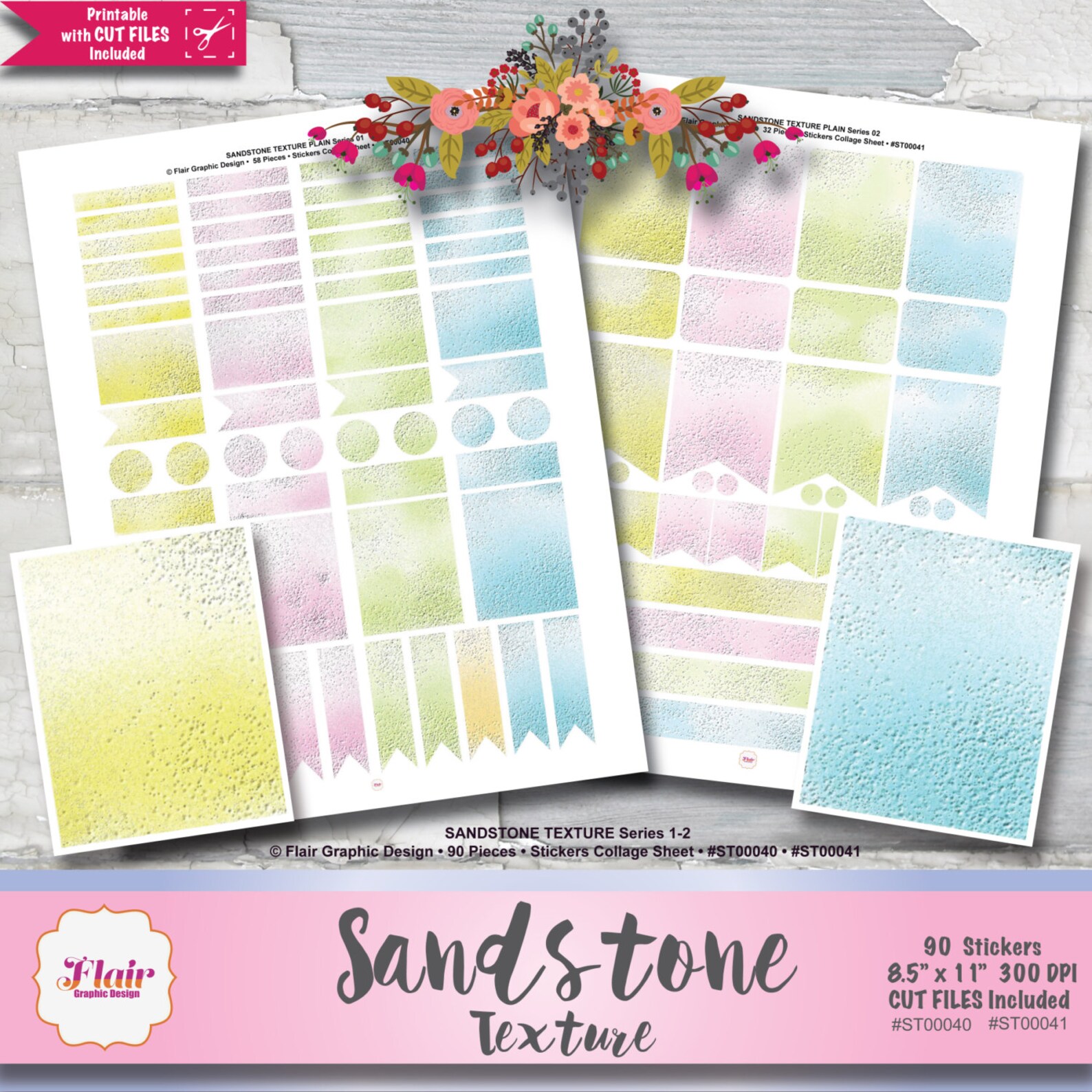 SANDSTONE TEXTURE Plain Stickers Beach Sand Stickers Spring Etsy