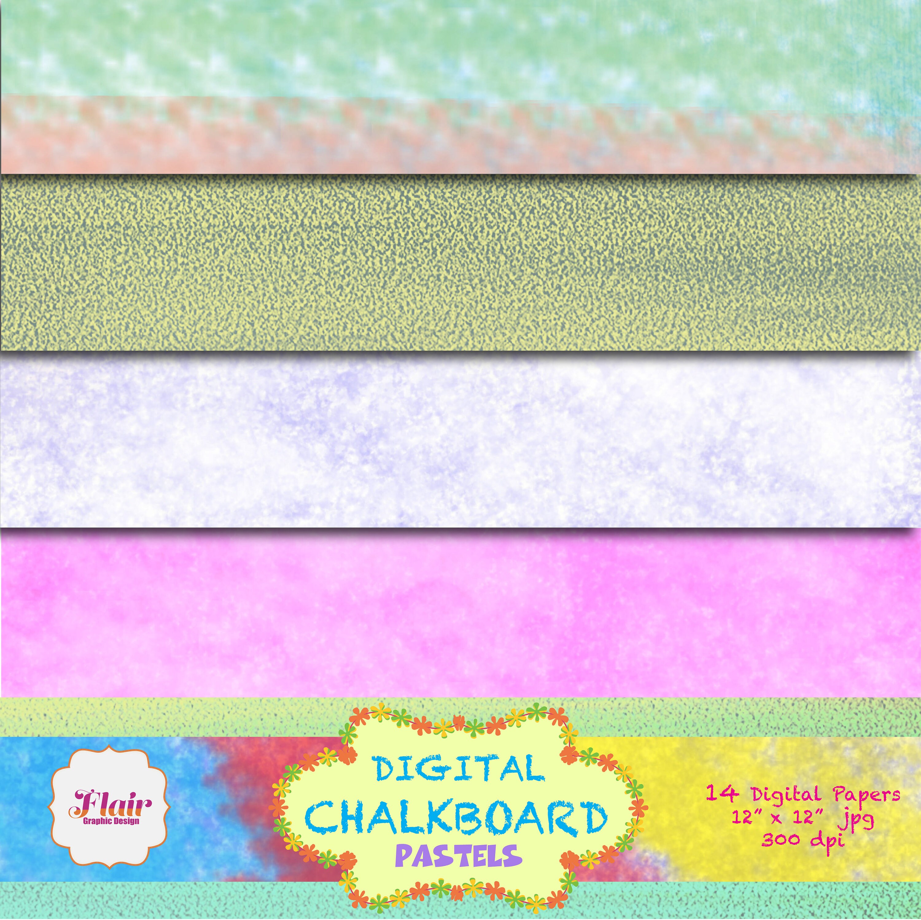 Pastel Chalkboard Texture Digital Papers Chalk Texture Etsy