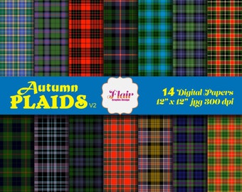 PLAID AUTUNNO Carta digitale, Colori autunnali, Halloween, Dolcetto o scherzetto, Ringraziamento, Vacanze, Spaventapasseri, Percalle, Forniture per album