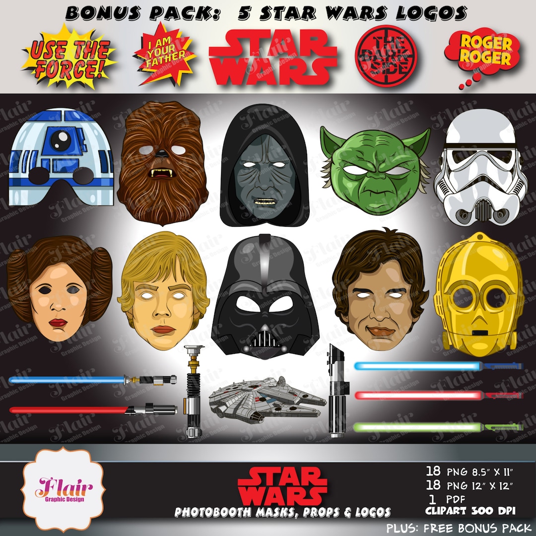 Lot De 6 Masques Star Wars Verbetena, Sous Licence Officielle, Design Fun, Cadeau Pour Enfants Et Collectionneurs